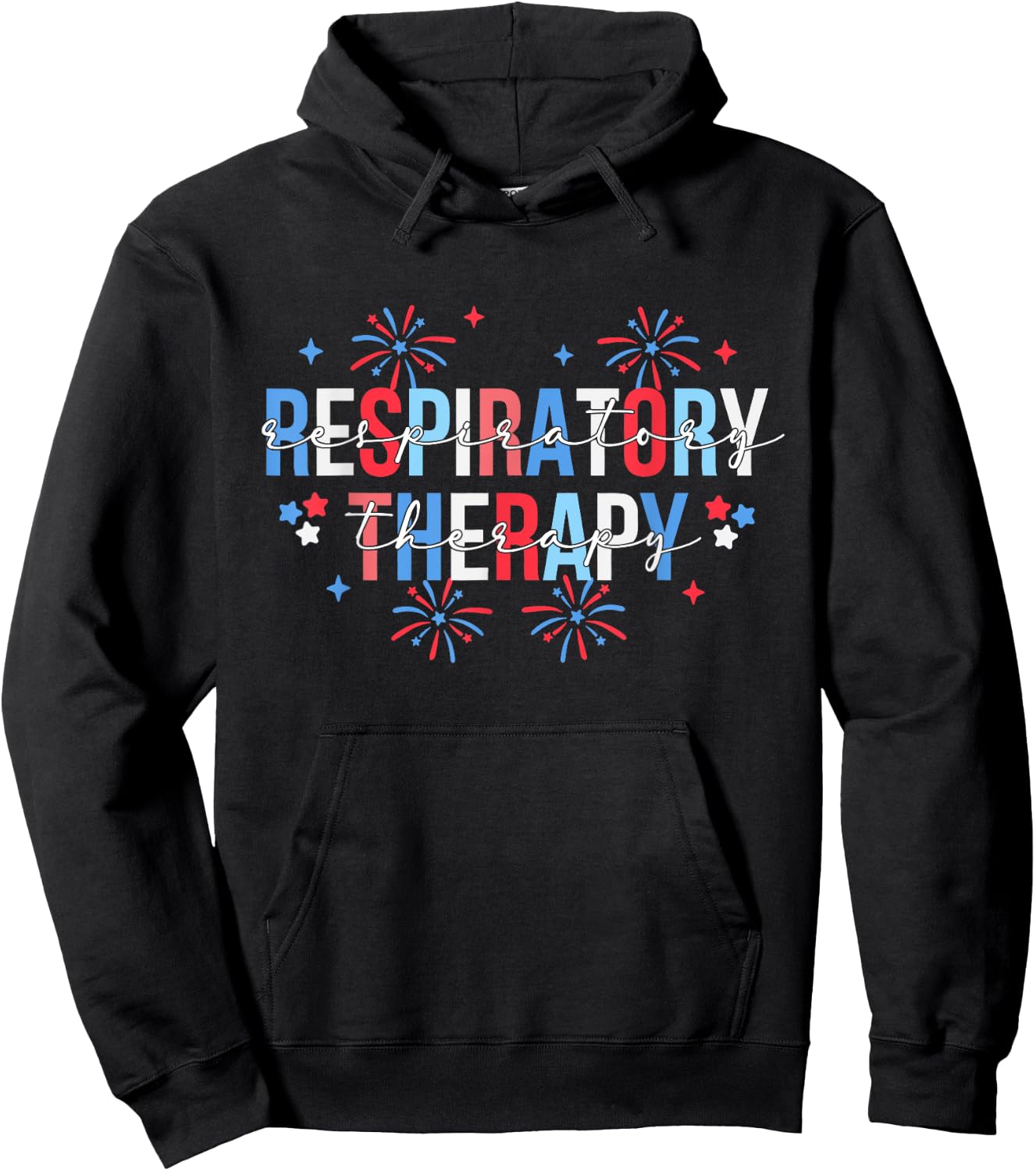 Respiratory Therapist Stethoscope 4th July Nursing RT Staff Hoodie - Hoodie | Black