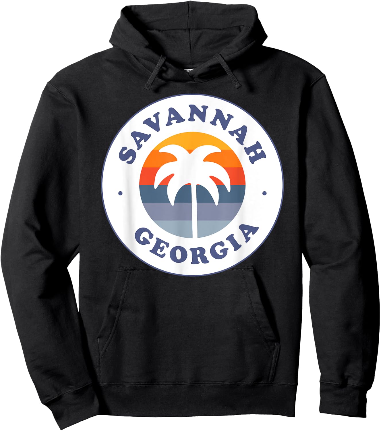 Savannah Georgia GA Palm Tree Beach Vacation Souvenirs Men Women Girls Kids Hoodie - Hoodie | Black