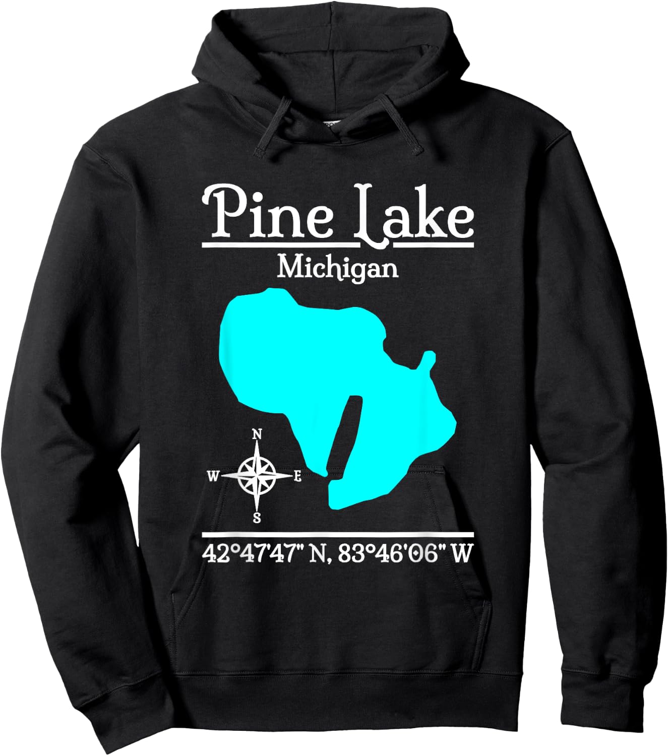 Pine Lake - Michigan Hoodie - Hoodie | Black