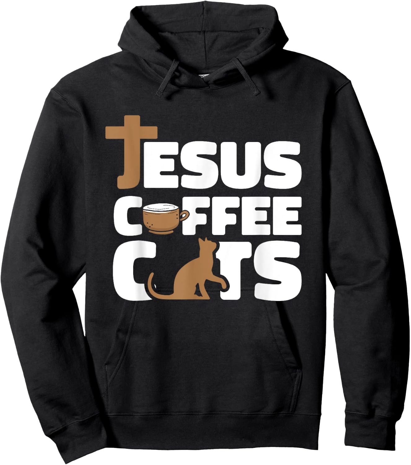 Jesus Cats And Coffee Christianity - Religion Christian Cat Men Women Hoodie - Hoodie | Black