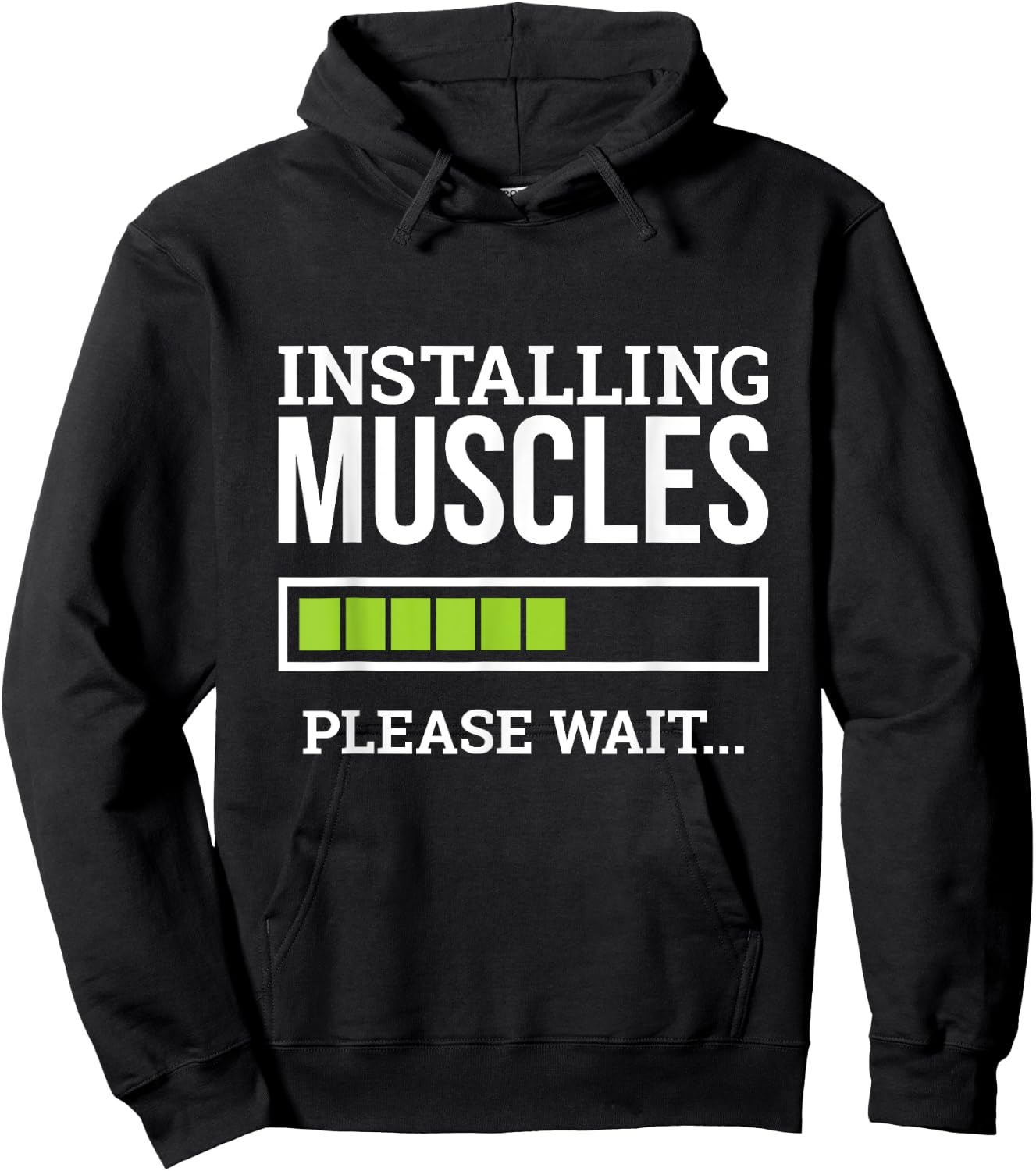 Funny Workout Gym Installing Muscles Please Wait Hoodie - Hoodie | Black