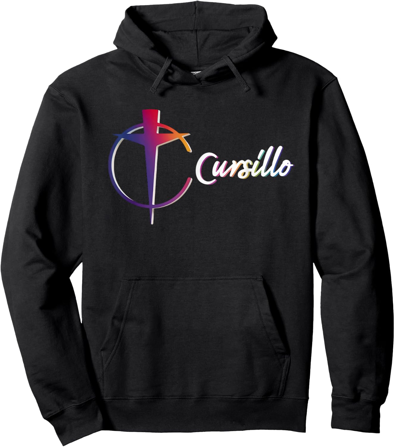 DeColores Cursillo Rainbow Rooster Catholic Hoodie - Hoodie | Black