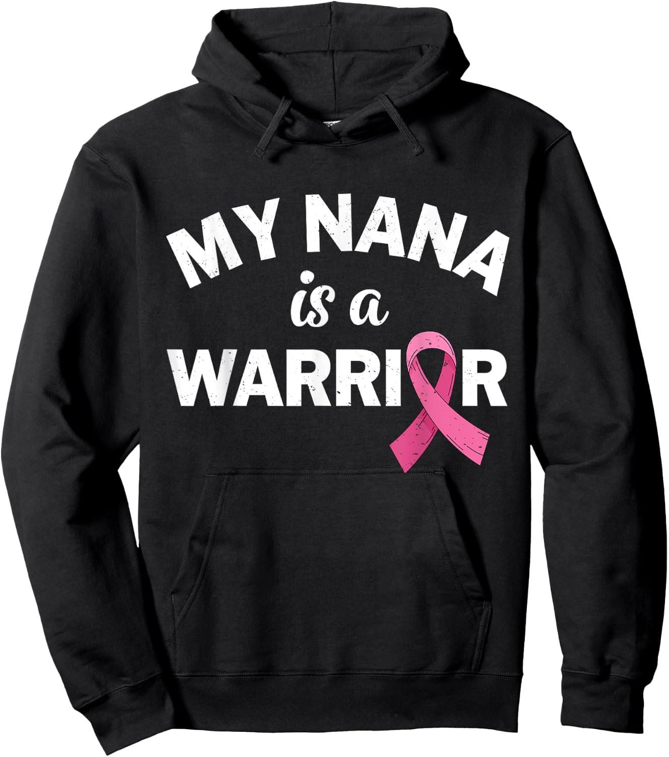 Grandkids Of A Warrior My Nana Is A Breast Cancer Warrior Hoodie - Hoodie | Black