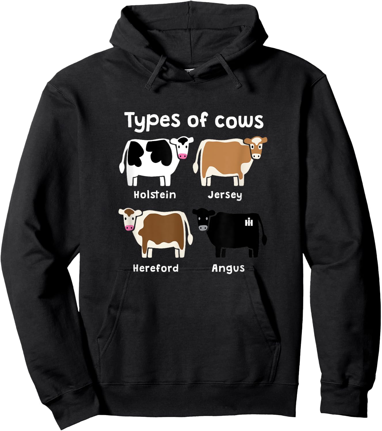 CASE IH - Types of Cows Hoodie - Hoodie | Black