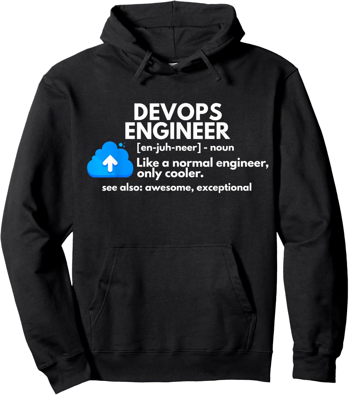 DevOps Engineer Definition Funny Engineering Hoodie - Hoodie | Black
