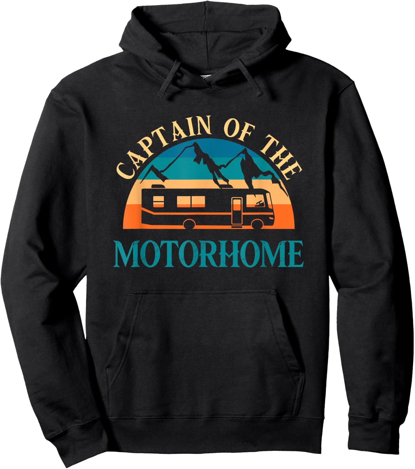 Retro RV Camping Captain Of The Motorhome Camper Hoodie - Hoodie | Black