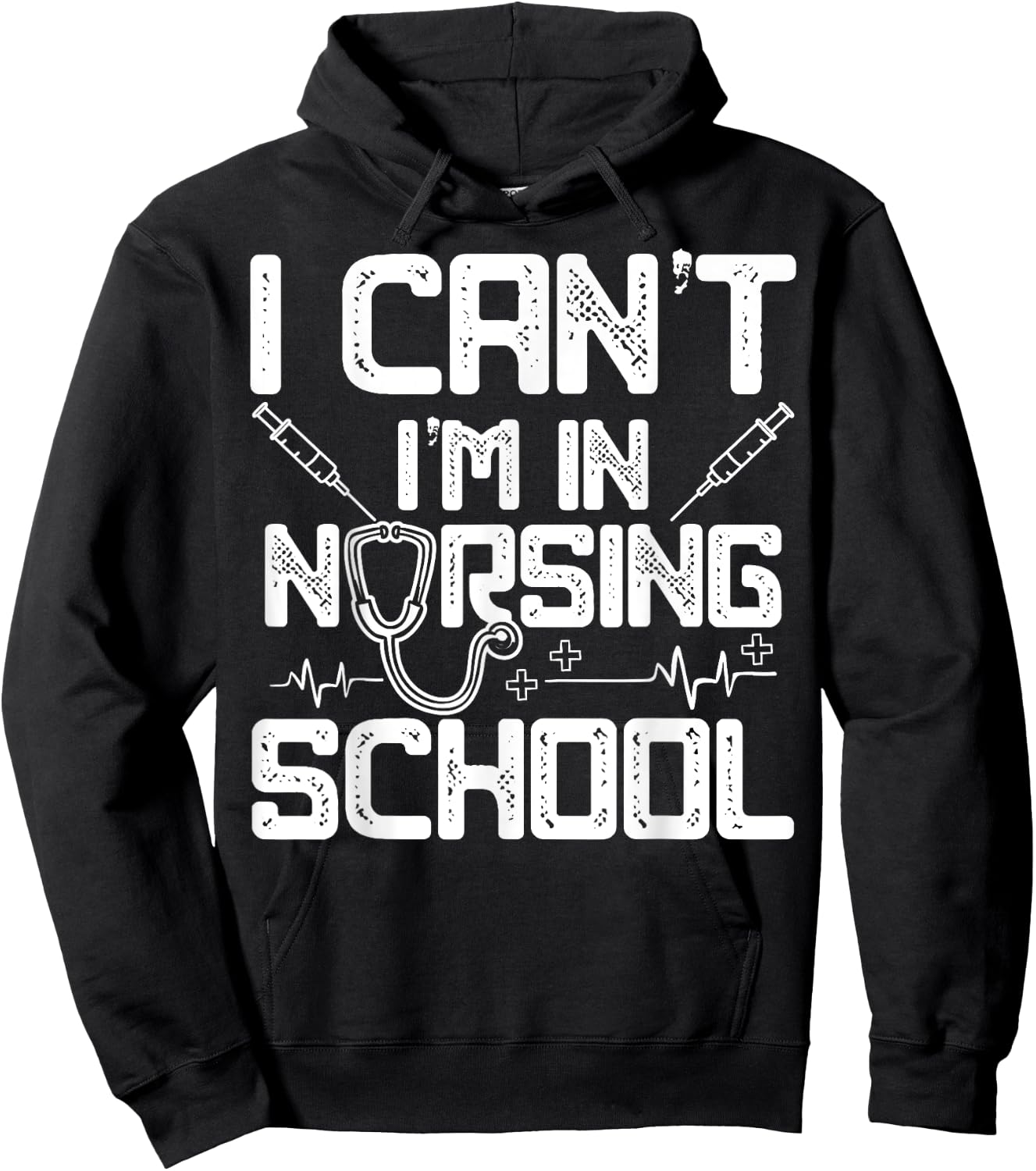 I Can't I'm In Nursing School Funny Gift Design Idea Hoodie - Hoodie | Black