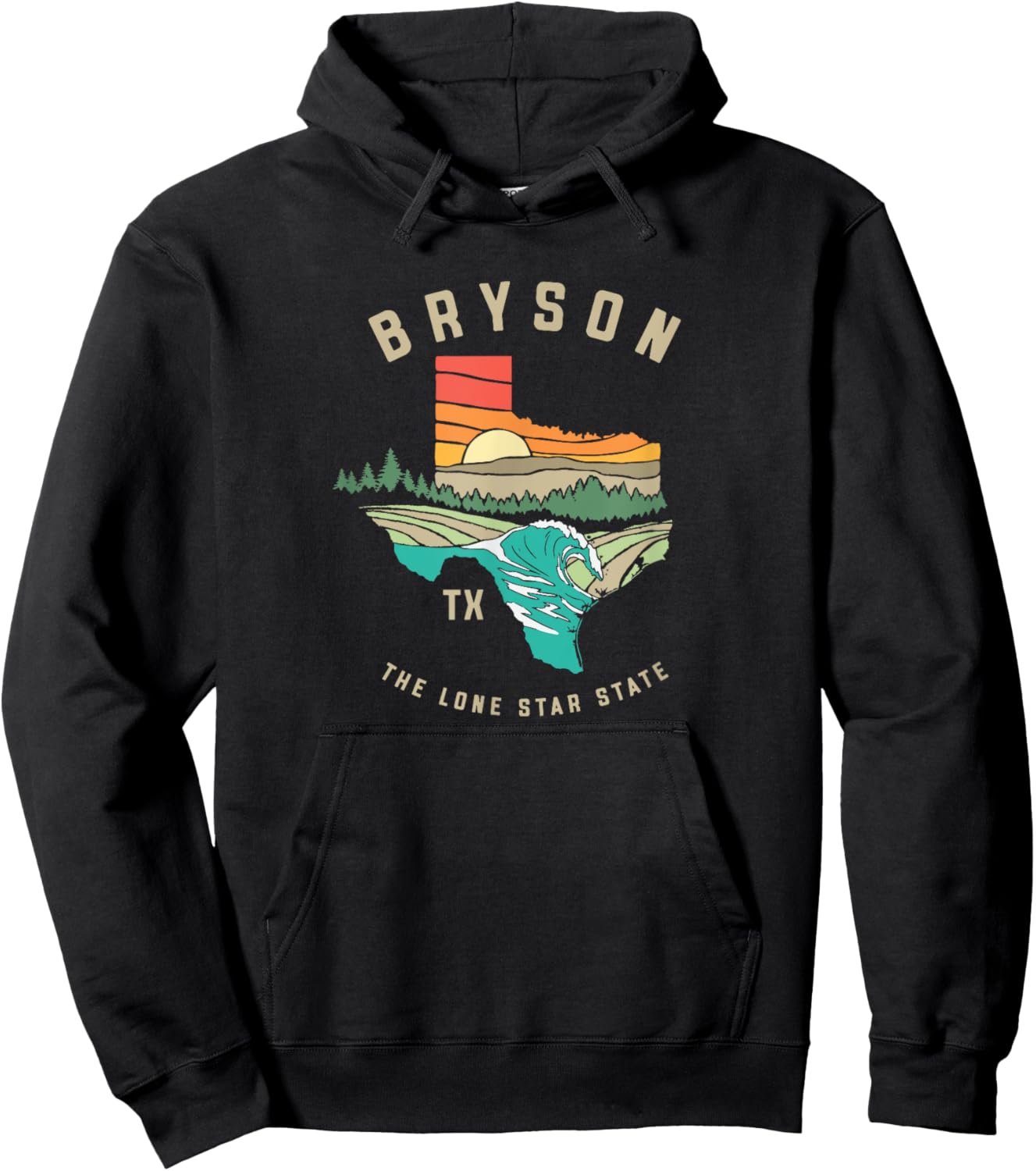 Bryson Texas Outdoors Vintage Nature Illustration Hoodie - Hoodie | Black