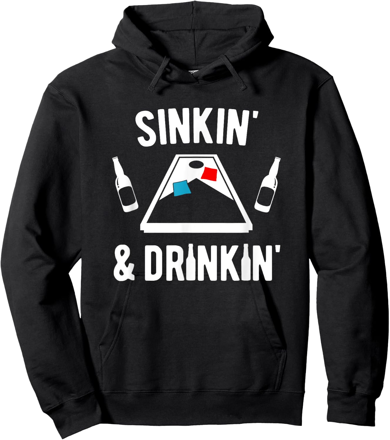 Sinkin' and Drinkin' Cornhole Hoodie - Hoodie | Black