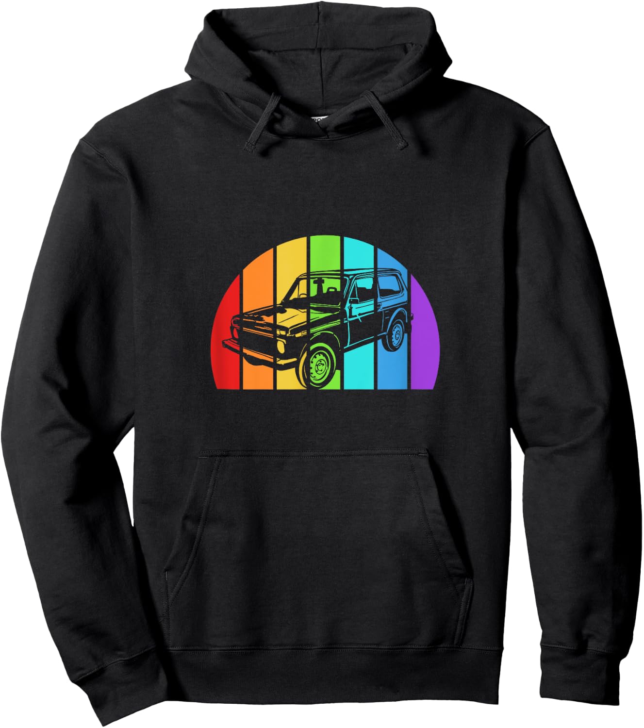 Lada Niva 4x4 Offroad Vintage DDR East Retro Off-Road Vehicle Hoodie - Hoodie | Black