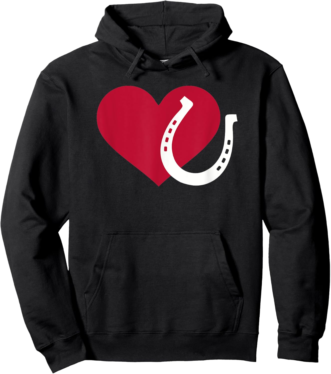Horseshoe with heart Hoodie - Hoodie | Black