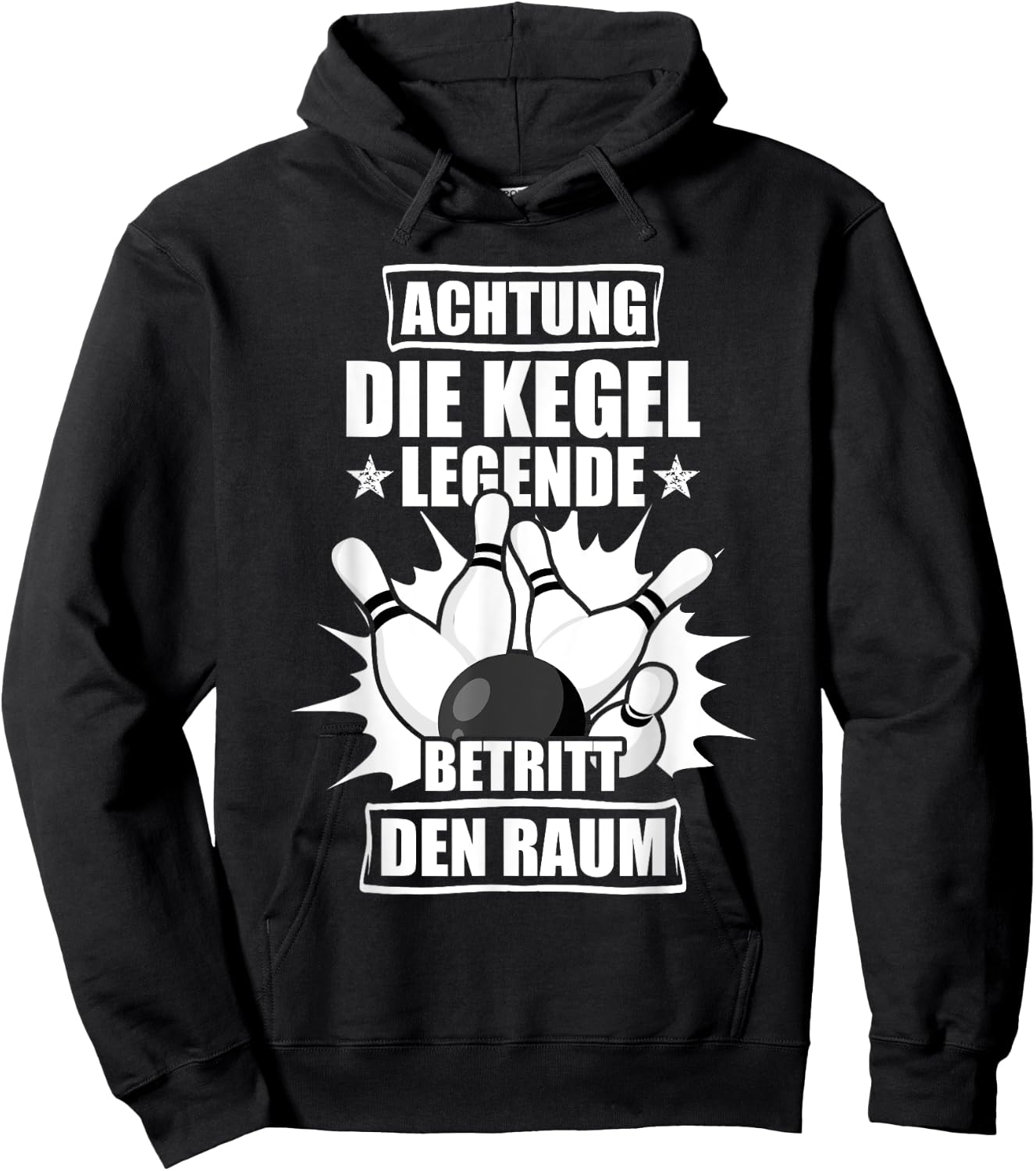 Men's Achtung Kegel Legend Kegler , black Hoodie - Hoodie | Black