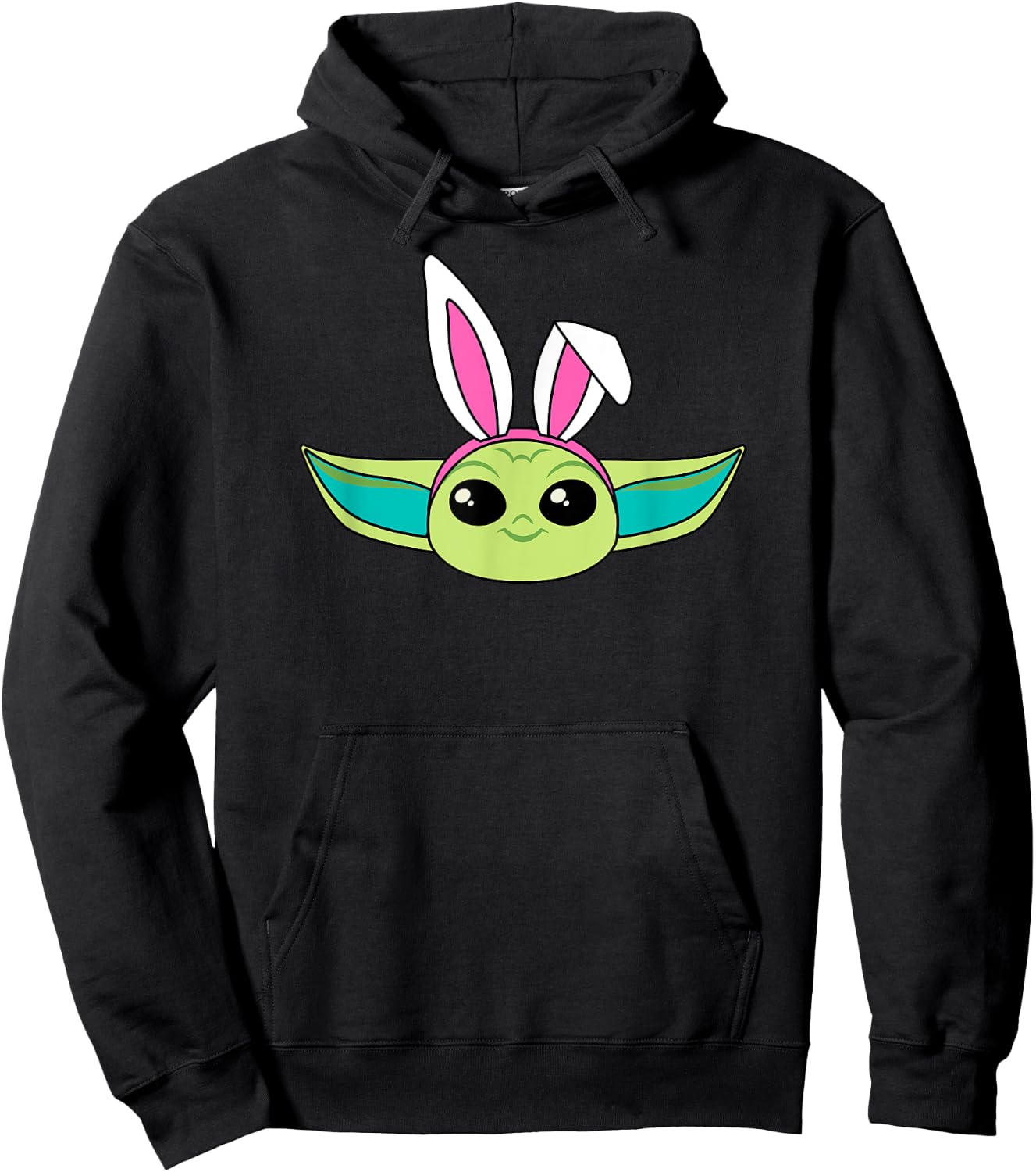 Amazon Essentials The Mandalorian Grogu Spring Easter Bunny Ears Hoodie - Hoodie | Black
