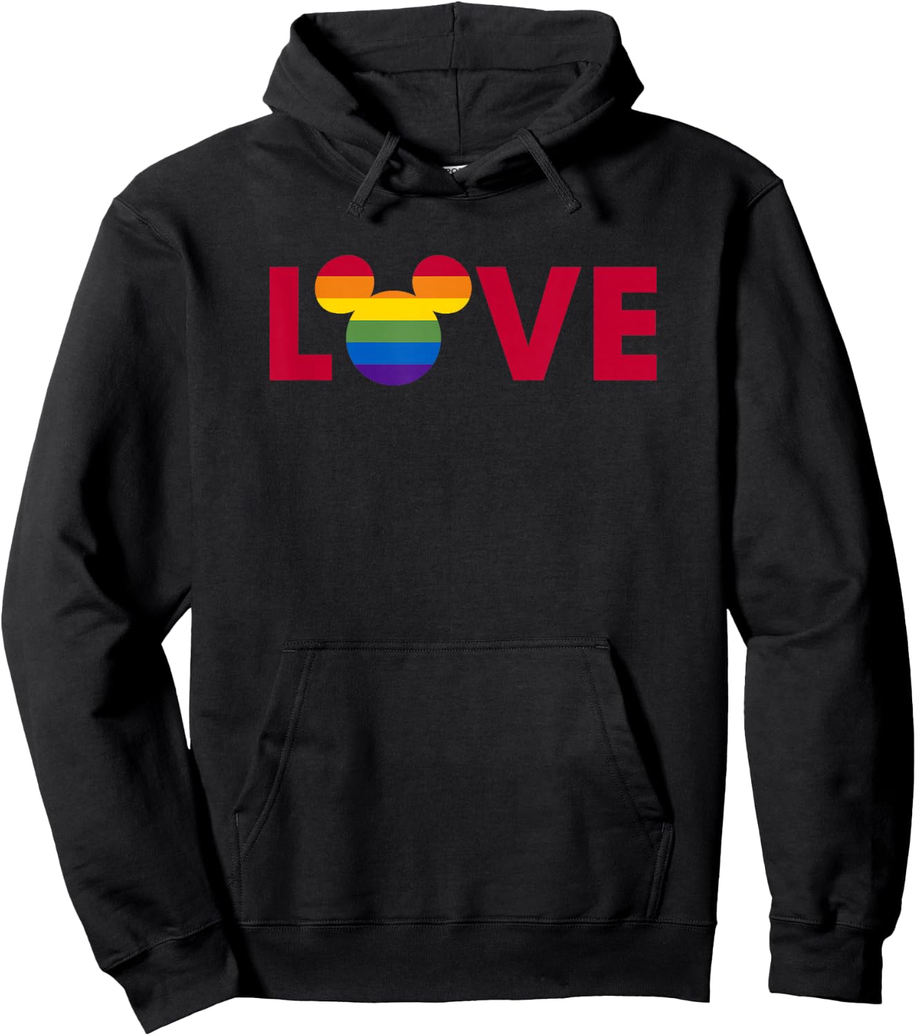 Disney Mickey and Friends Love Rainbow Fill Hoodie - Hoodie | Black