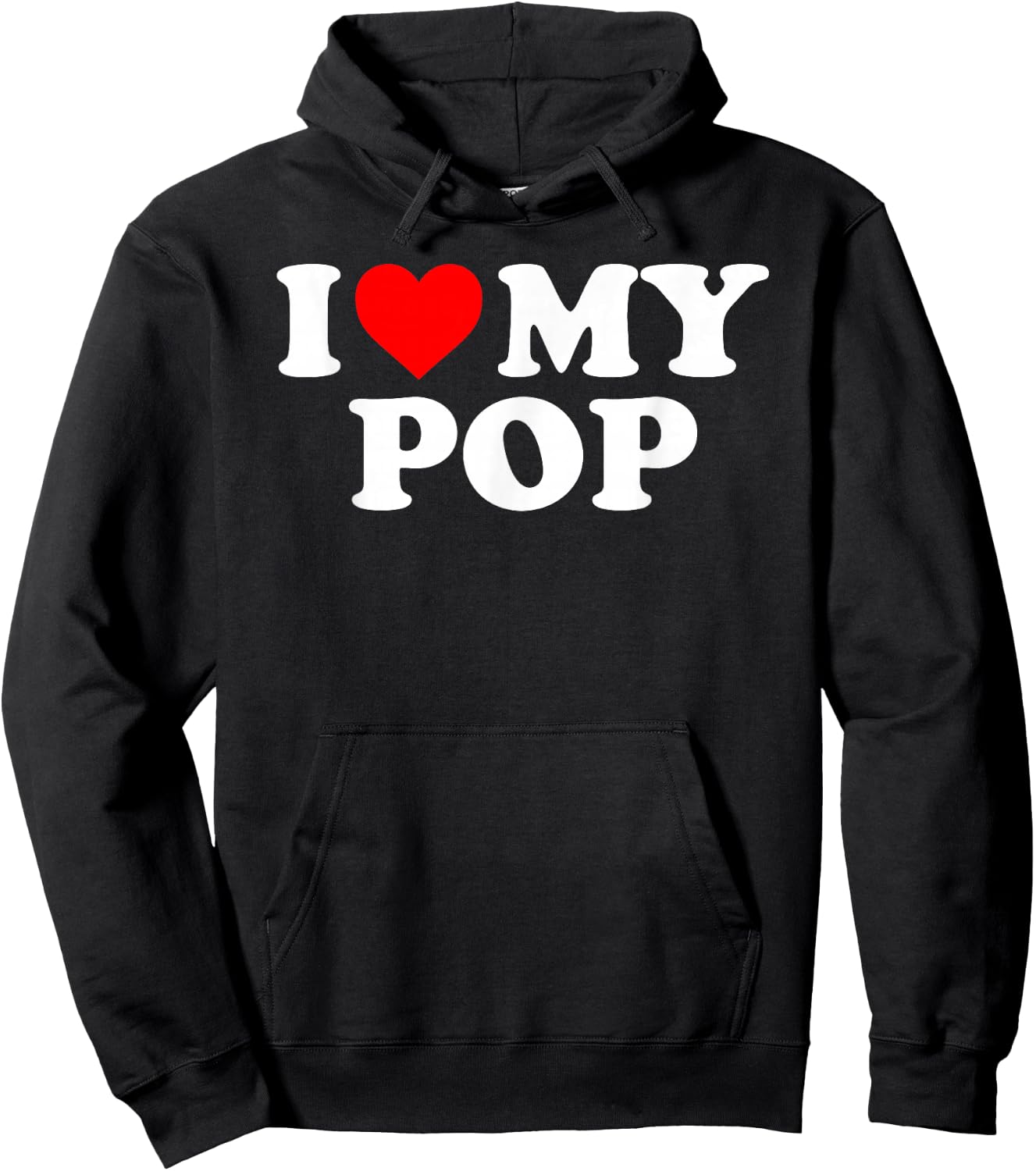 I Love My Pop - Red Heart Hoodie - Hoodie | Black
