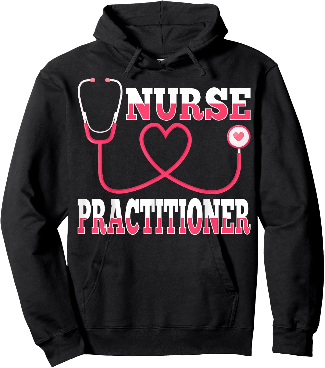 Np Nursing Gifts - Stethoscope Love Heart Nurse Practitioner Hoodie - Hoodie | Black