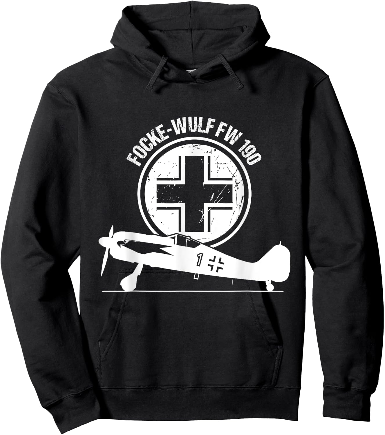 Focke Wulf FW 190 Luftwaffe Warbird Fighter Aircraft Gift Hoodie - Hoodie | Black