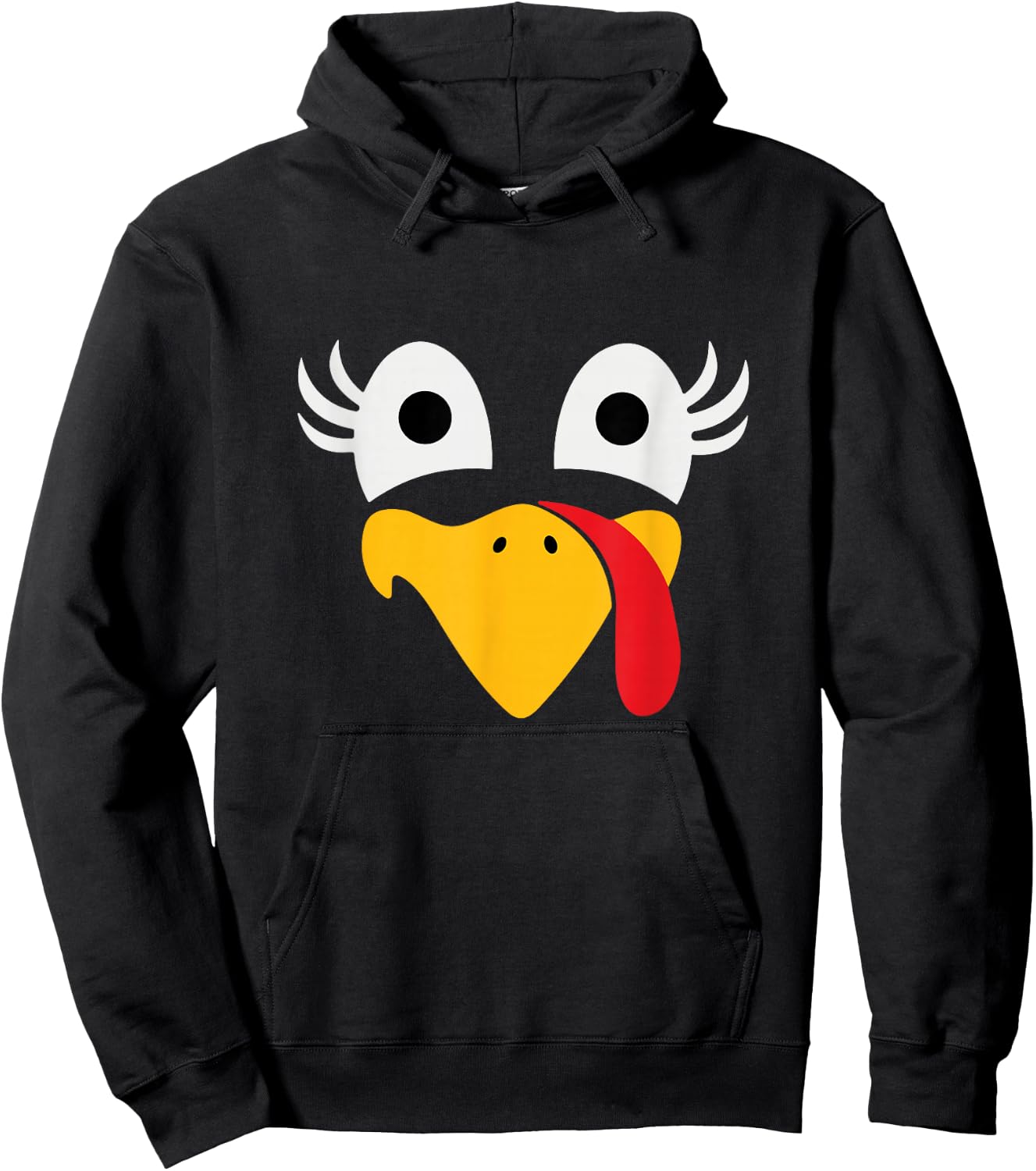 Turkey Face Thanksgiving Matching Family Costume Kids Hoodie - Hoodie | Black