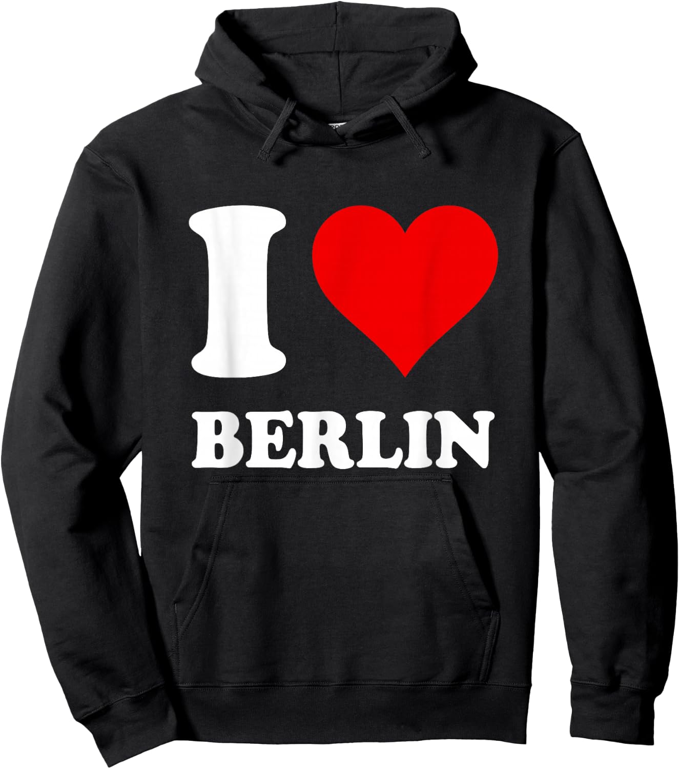 with German Text "Rotes Herz Ich Liebe Berlin, black Hoodie - Hoodie | Black