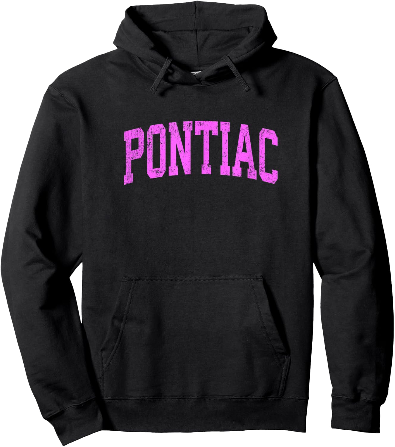 Pontiac Michigan MI Vintage Athletic Sports Pink Design Hoodie - Hoodie | Black