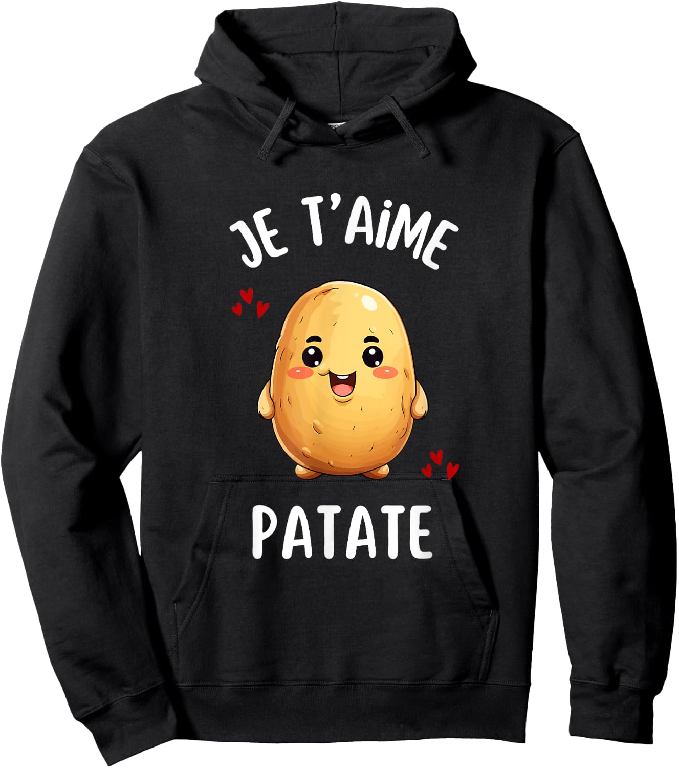 Je Taime Potato Funny Fries Gift Potato Humour , Black, S Hoodie - Hoodie | Black