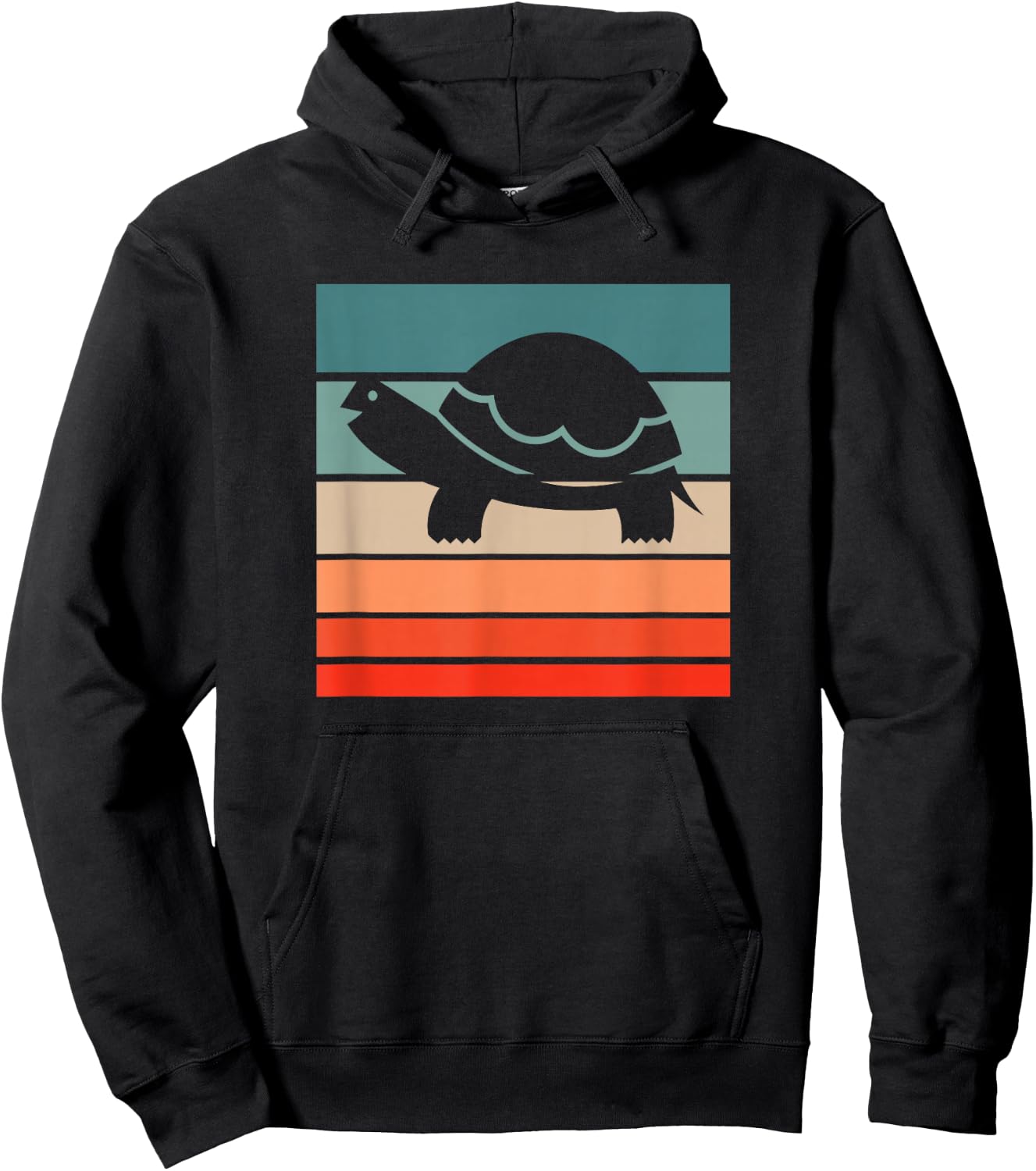 Turtle Retro Style Vintage Hoodie - Hoodie | Black
