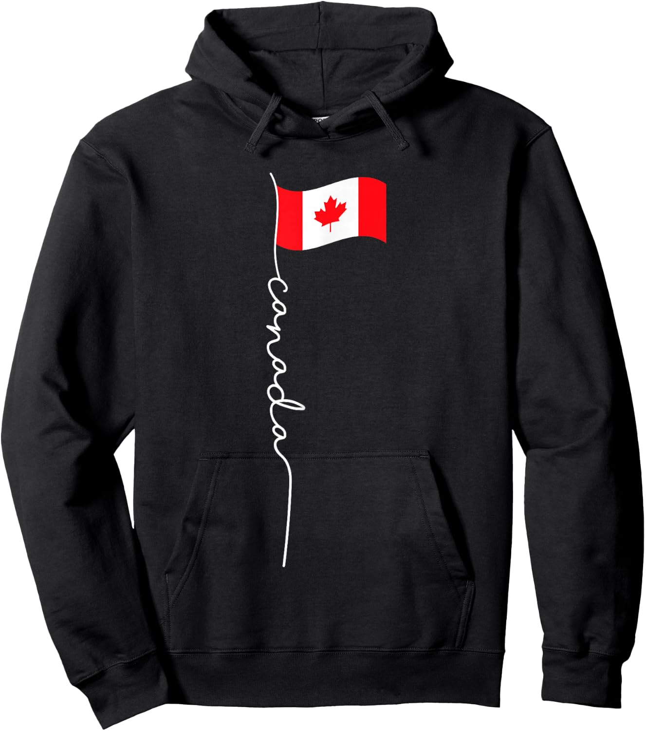 Canada Signature Flag Pole - Patriotic Canadian Flag Hoodie - Hoodie | Black