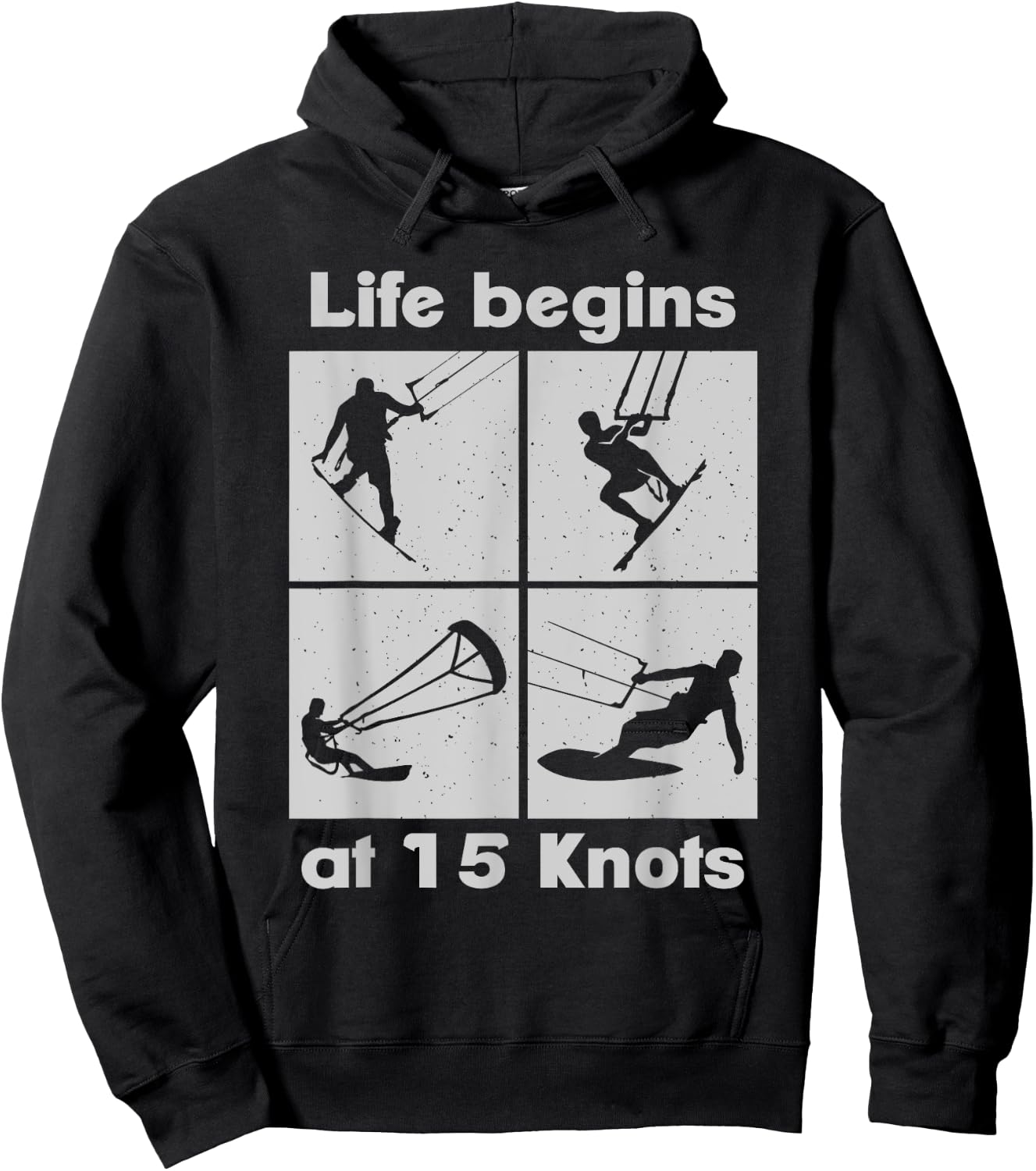 Life Begins at 15 Knots Lifestyle Vintage Design , black Hoodie - Hoodie | Black