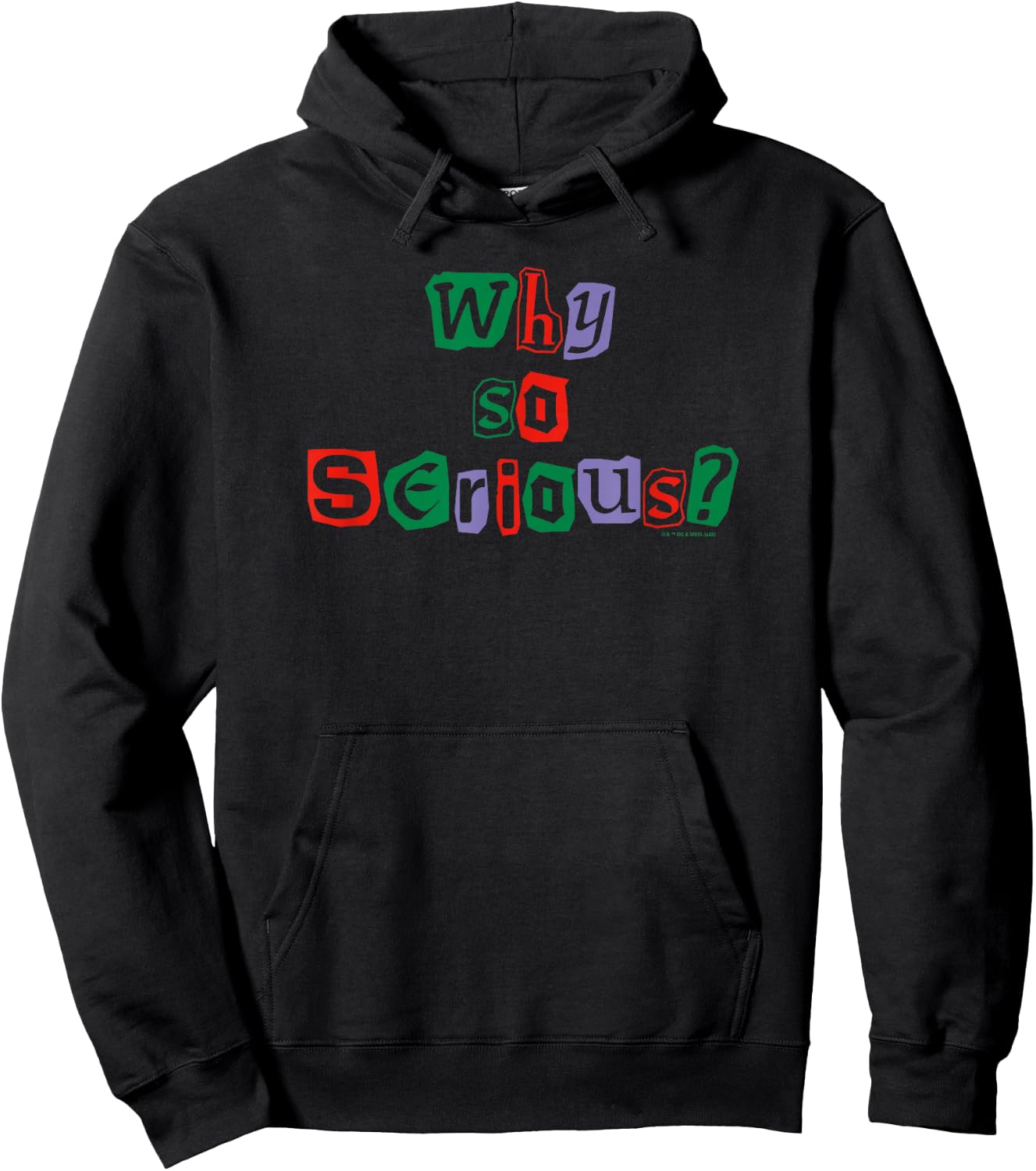 DC Comics Batman The Joker Why So Serious? Quote Hoodie - Hoodie | Black