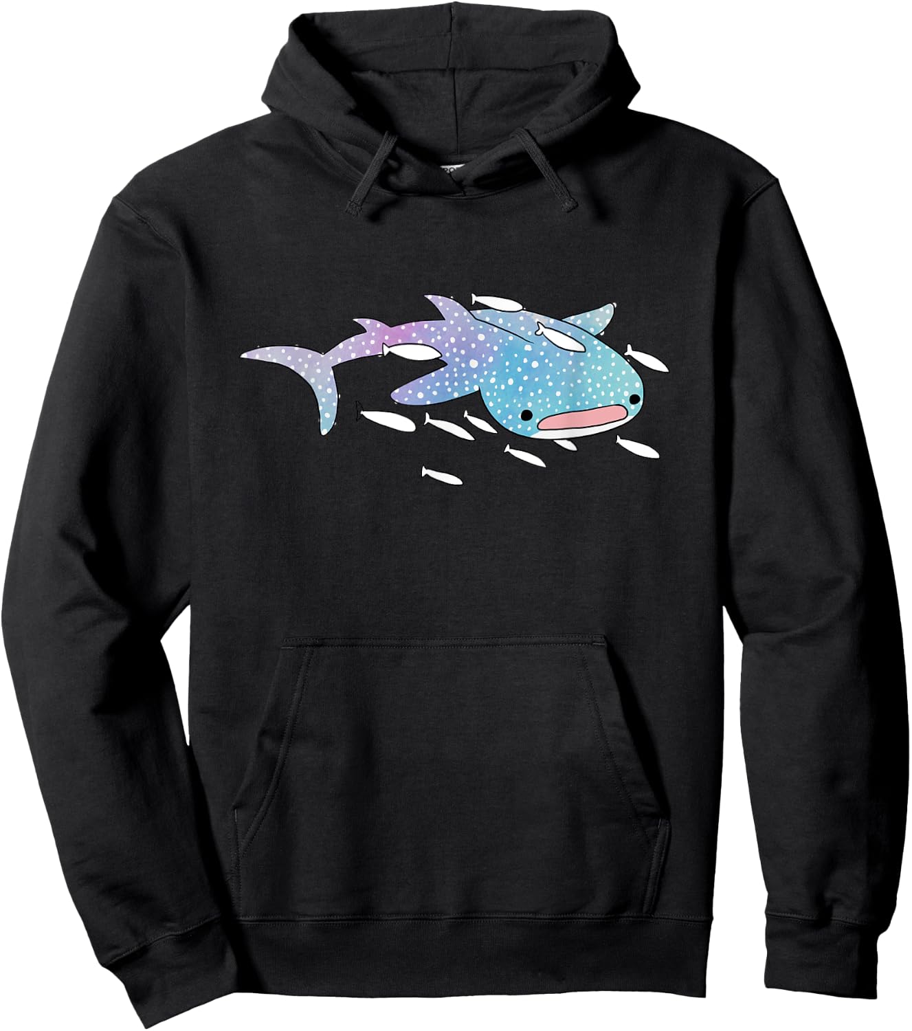 Cute Kawaii Aesthetic Blue Whale Shark Ocean Gift Hoodie - Hoodie | Black