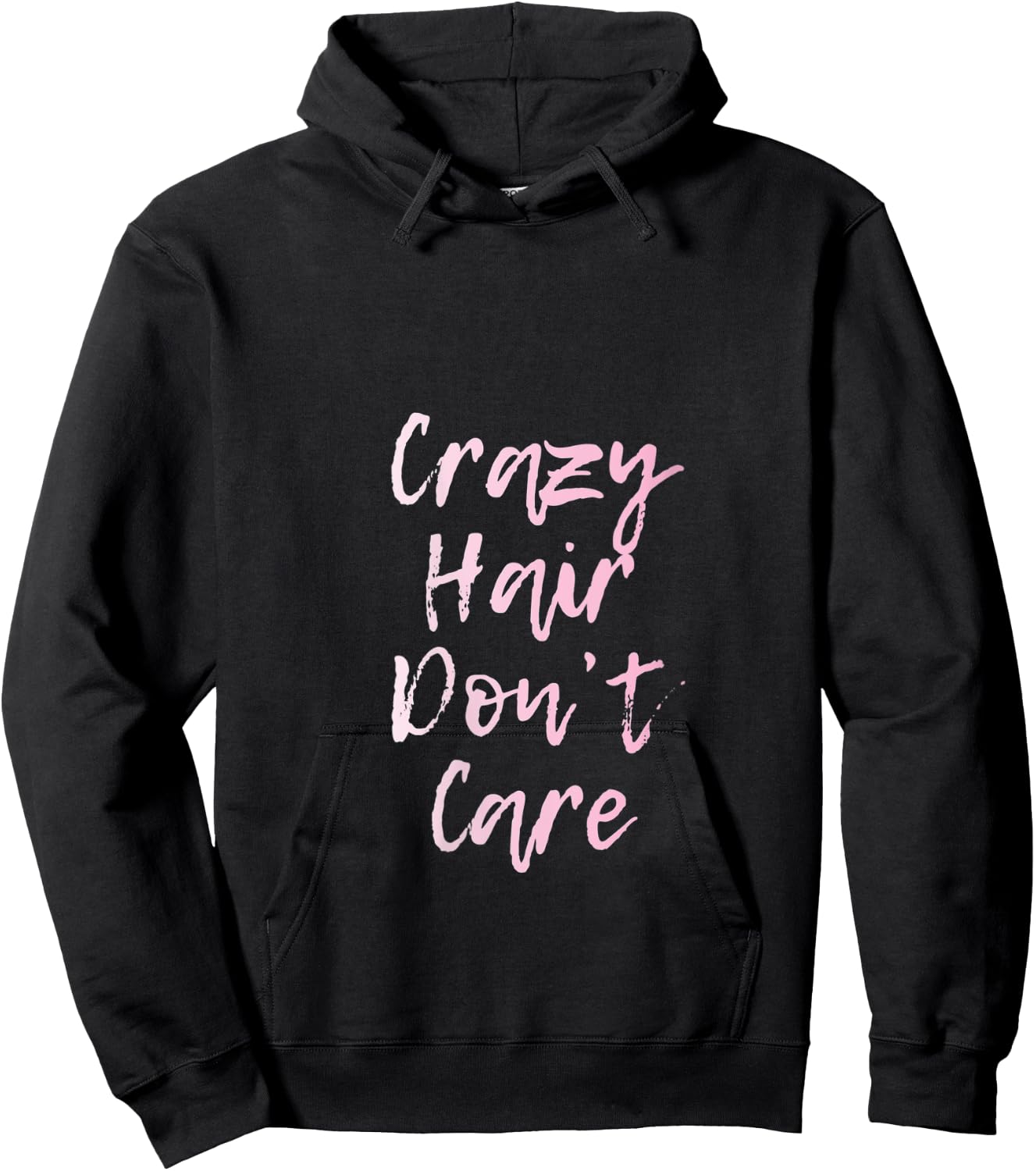Crazy Hair Don't Care | Funny and Cute - Girls Women Kids - V-Neck Hoodie - Hoodie | Black