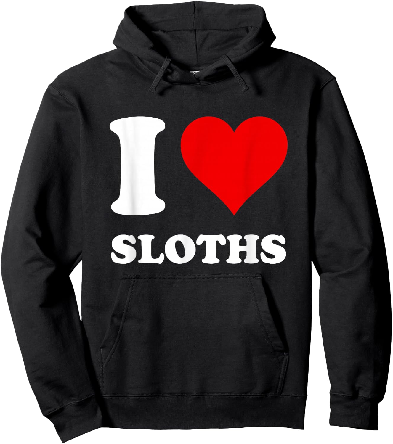 Red Heart I Love Sloths Hoodie - Hoodie | Black