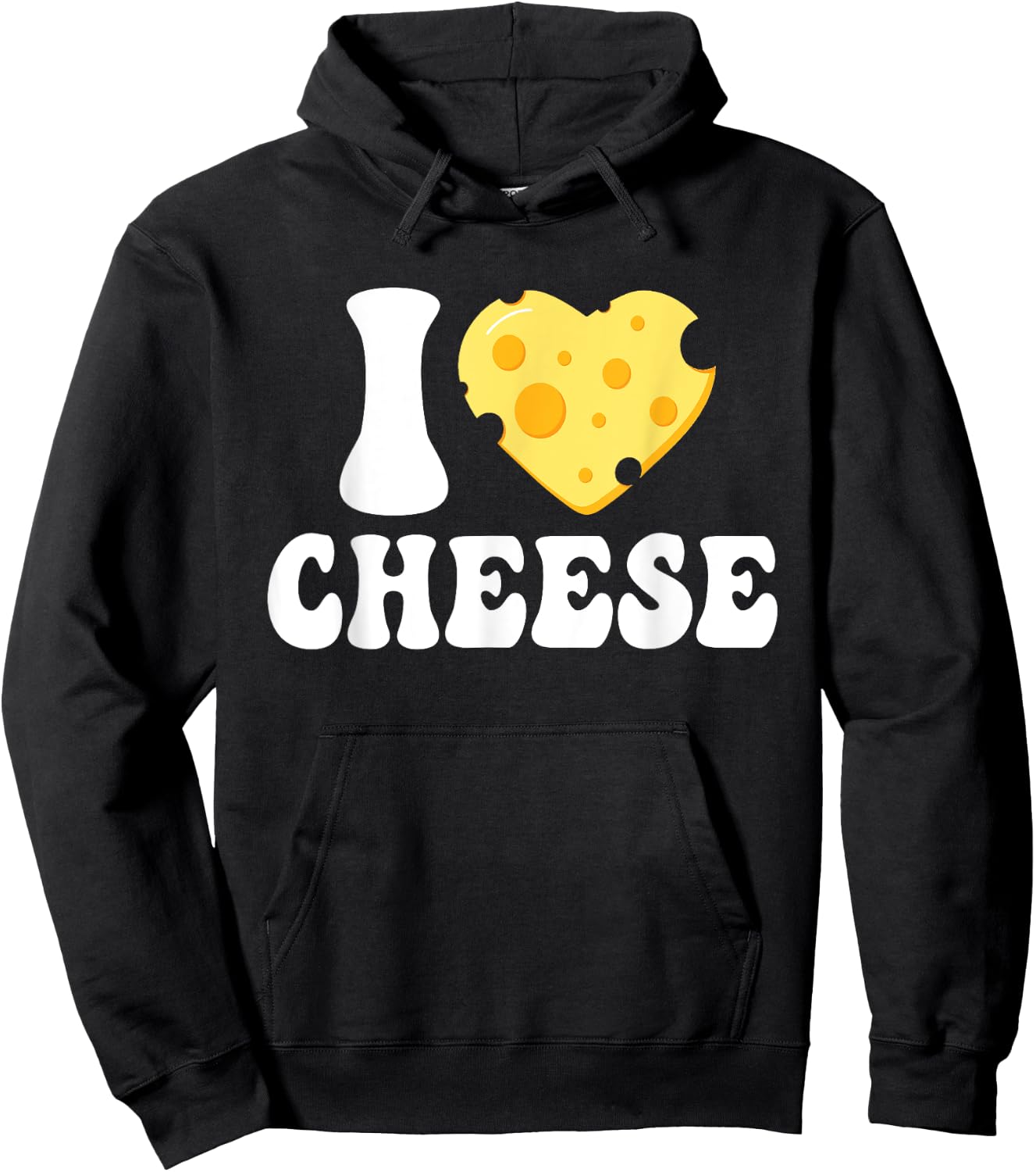 I Love Cheese - Heart Design Parmesan Cheddar Dairy Lover Hoodie - Hoodie | Black