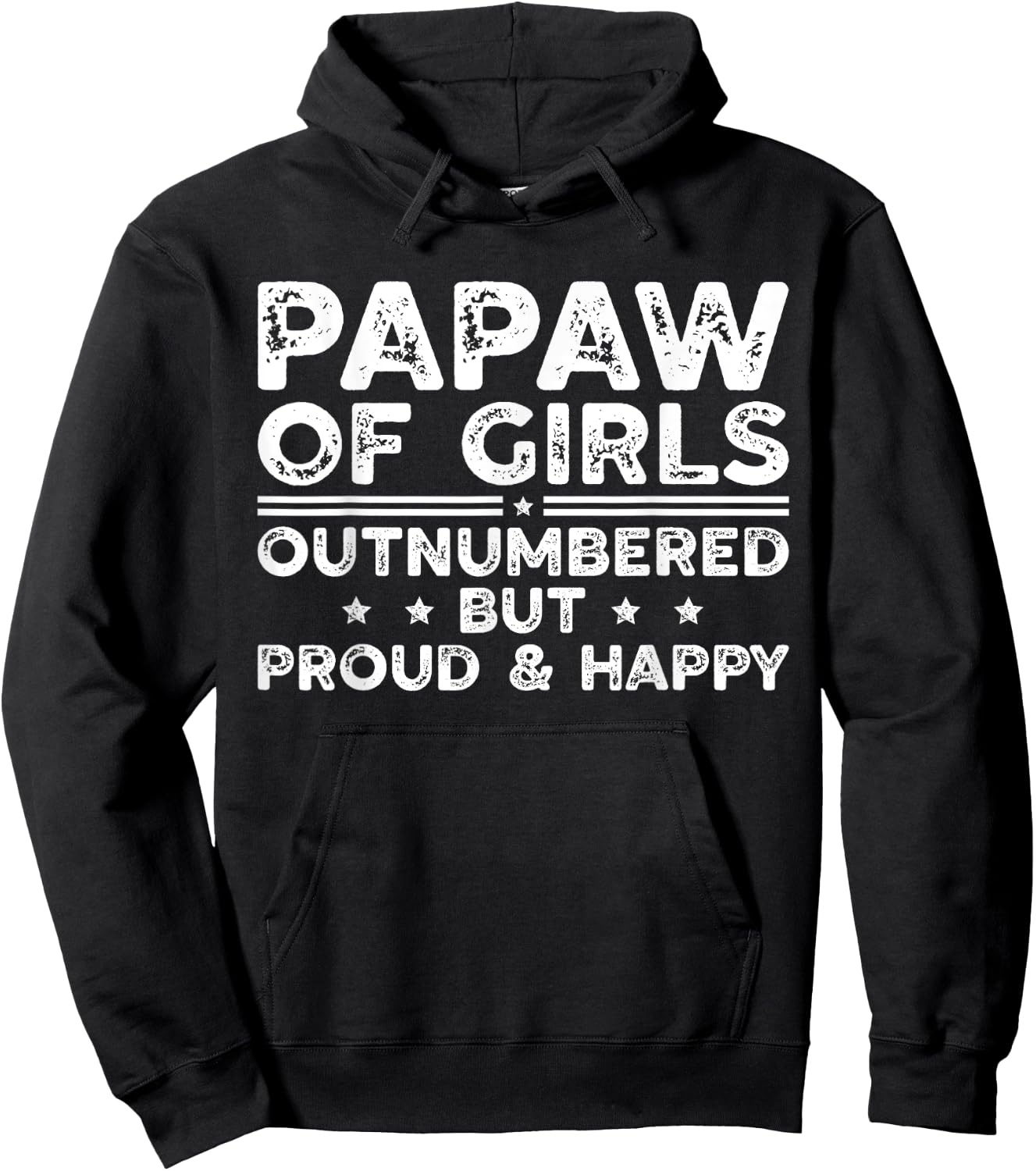 Papaw Of Girls Outnumbered Girls Papaw Girl Papaw Grandpa Hoodie - Hoodie | Black