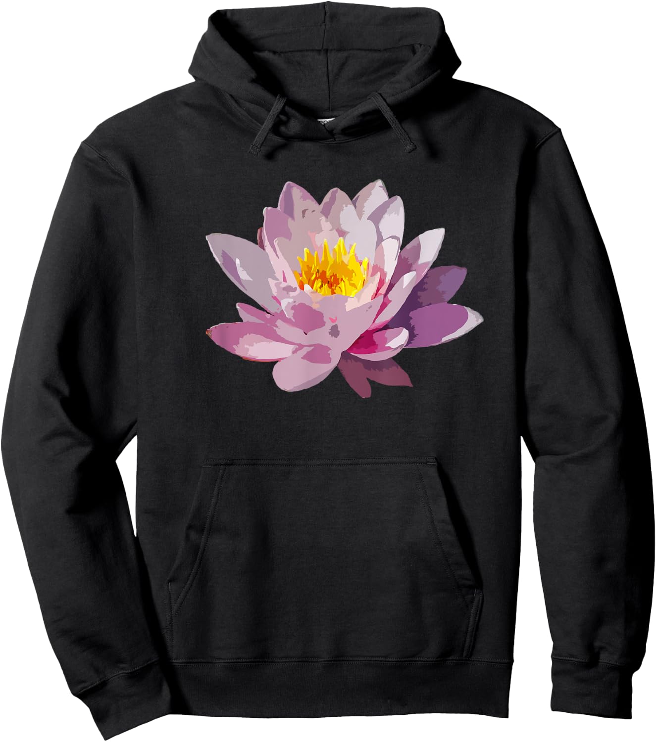 Flower Water Lily Pink Gardener Feminine Yoga Lotus Gift Hoodie - Hoodie | Black