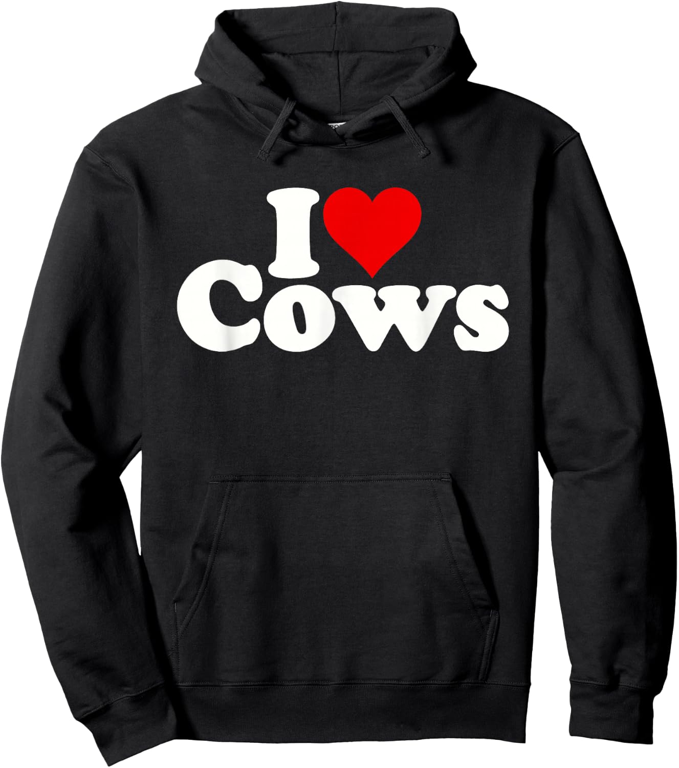 I Love Heart Cows Hoodie - Hoodie | Black