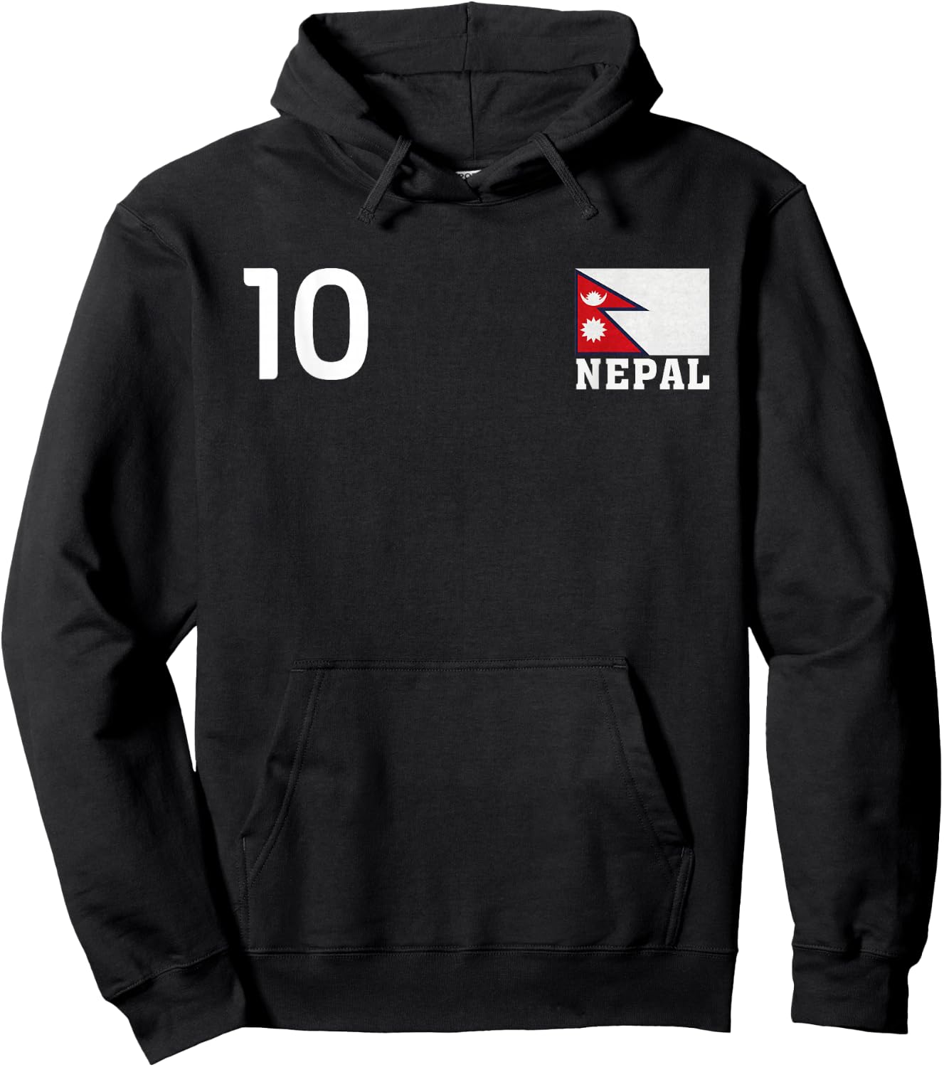 Nepal Number 10 National Flag Country Pride Heritage Hoodie - Hoodie | Black