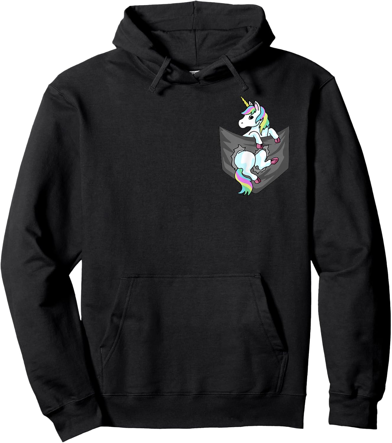 Unicorn Chest Bag Hoodie - Hoodie | Black