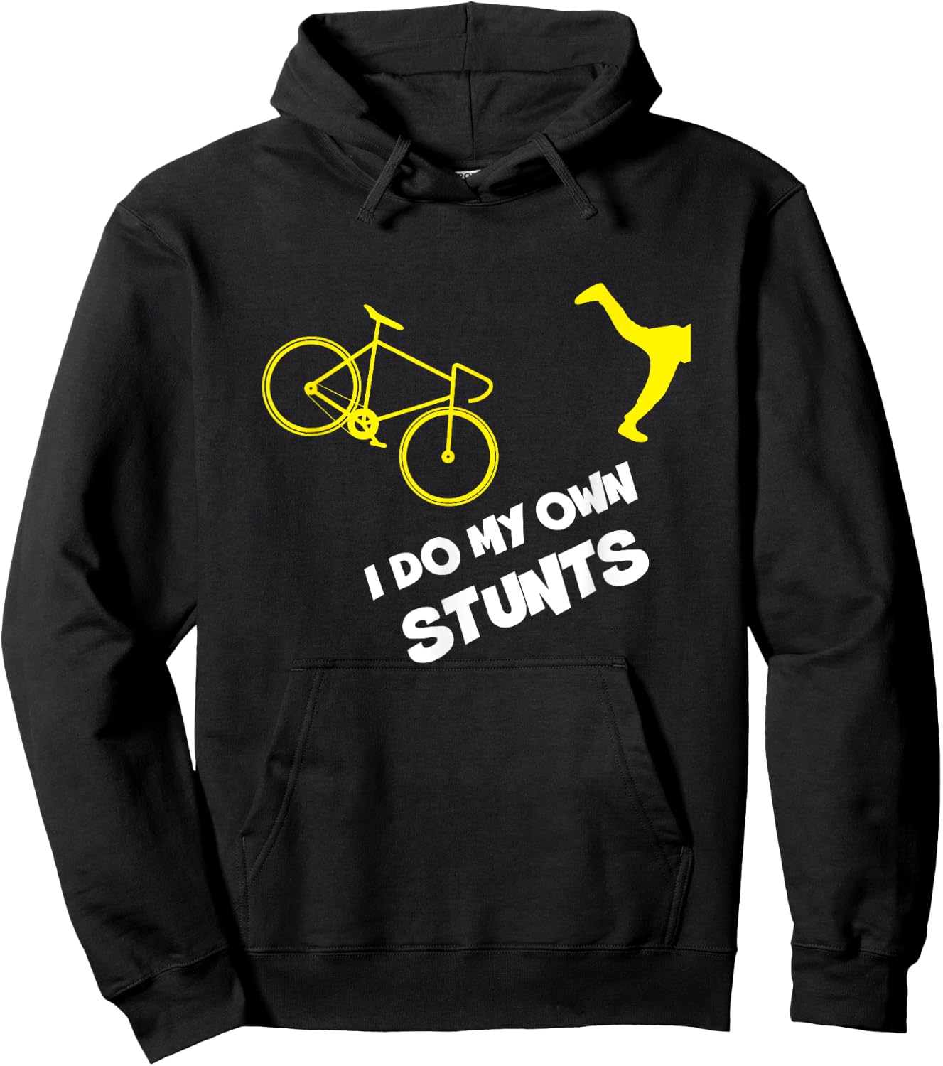 I Do My Own Stunts Cycling Funny Mountain Biking Bikers MTB Hoodie - Hoodie | Black