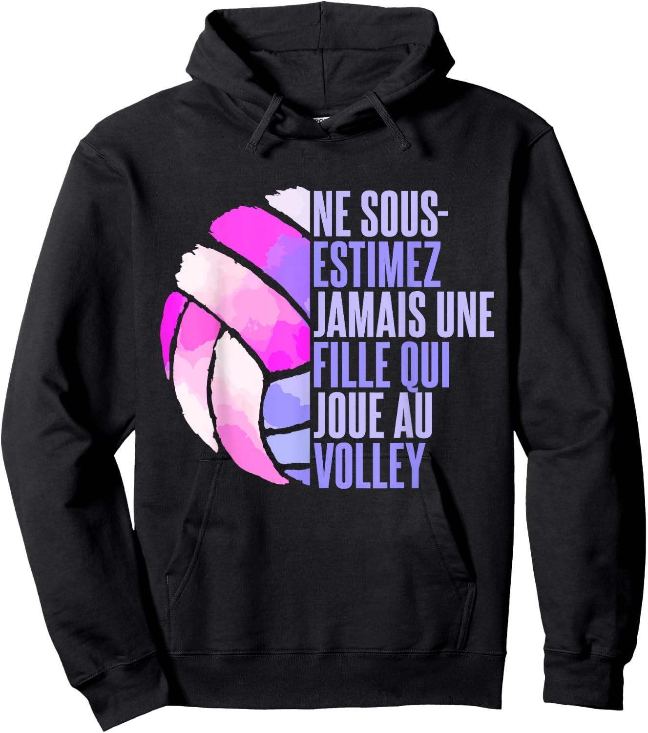Never Underestimate A Girl Playing Volleyball , Black, S Hoodie - Hoodie | Black