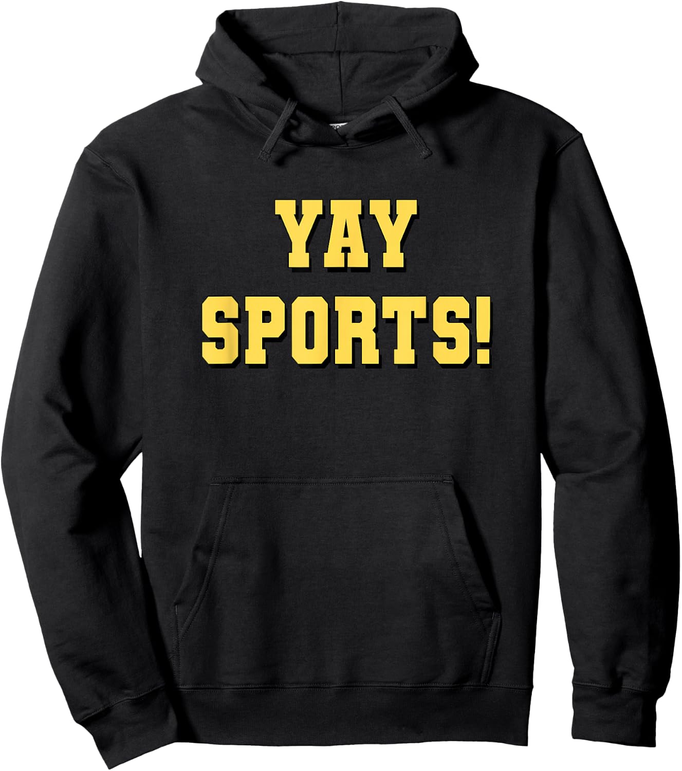 Yay Sports! - Yellow Letters Hoodie - Hoodie | Black