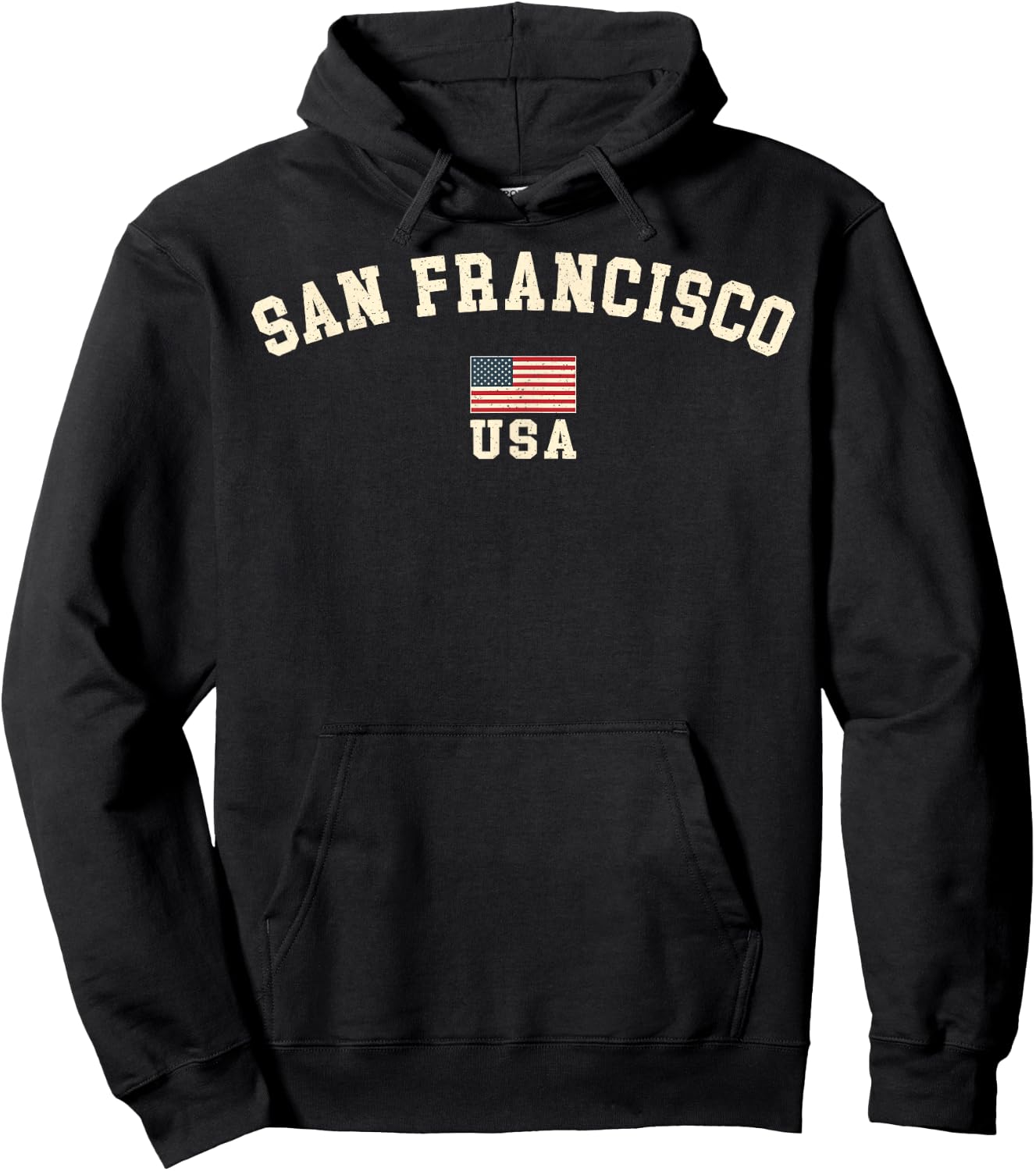 Vintage San Francisco USA Flag Souvenir Retro Hoodie - Hoodie | Black