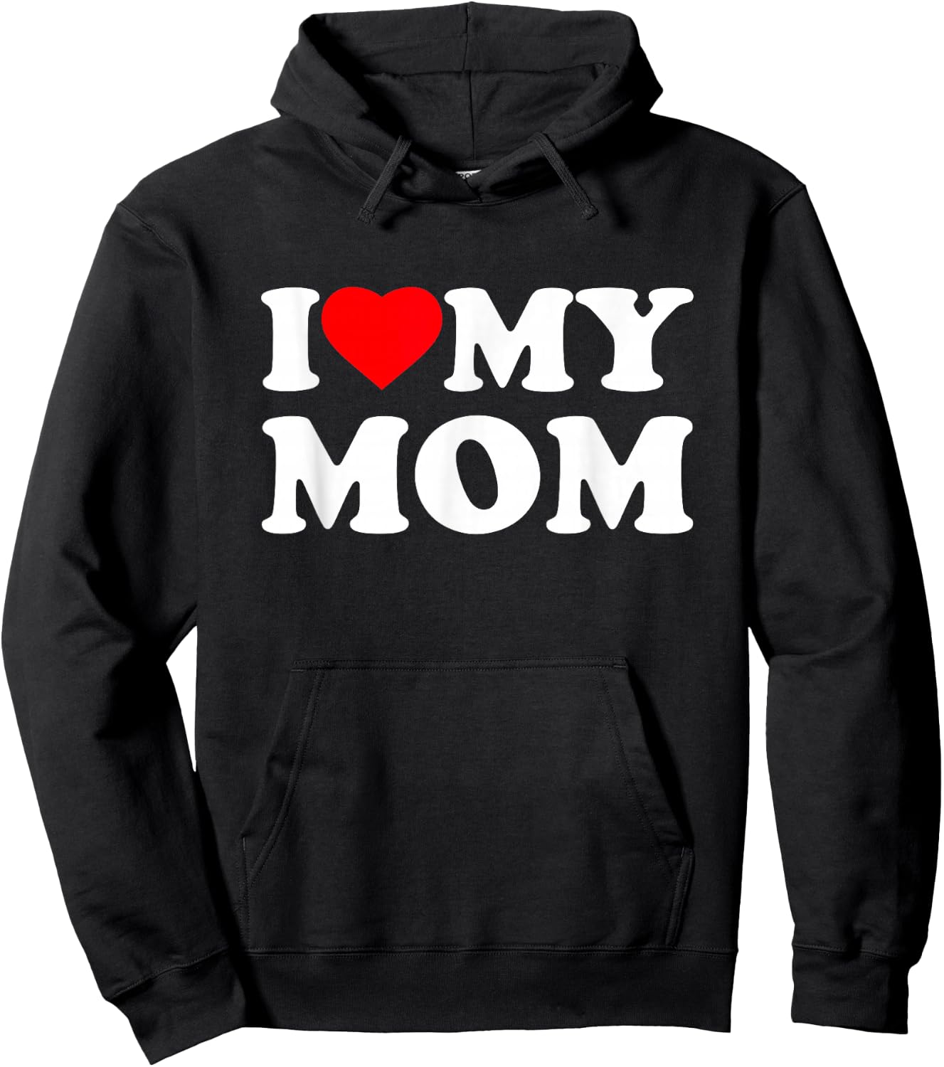 I Love My Mom Heart Family Grandma Hoodie - Hoodie | Black