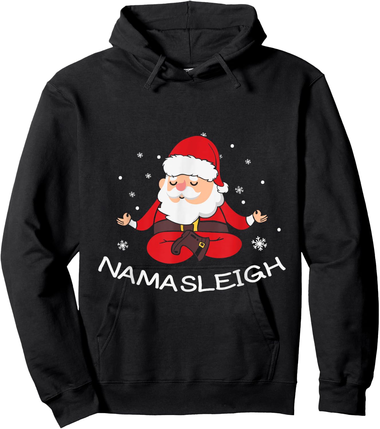 Nama-sleigh Namasleigh Funny Santa Yoga Christmas Lotus Pose Hoodie - Hoodie | Black