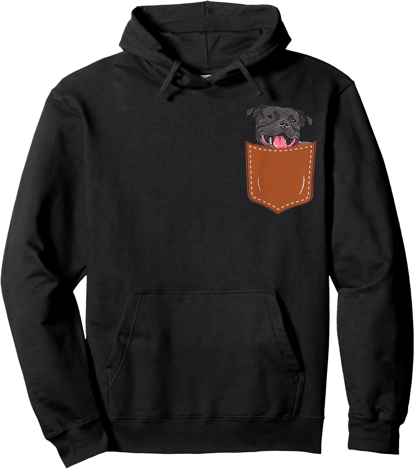 Funny Staffordshire Bull Terrier Dog in My Pocket,Staffordsh Hoodie - Hoodie | Black