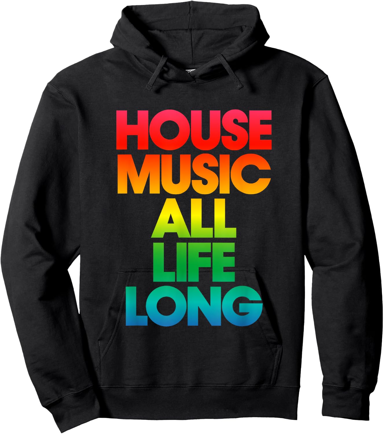 Defected House Music All Life Long Rainbow Print Hoodie - Hoodie | Black