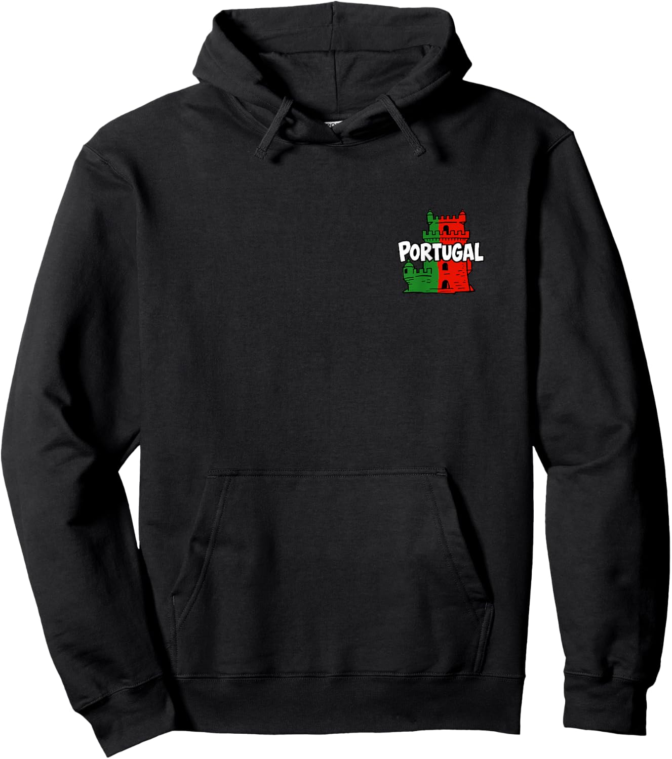 Portugal Minimalist Badge Patch Travel Souvenir Hoodie - Hoodie | Black