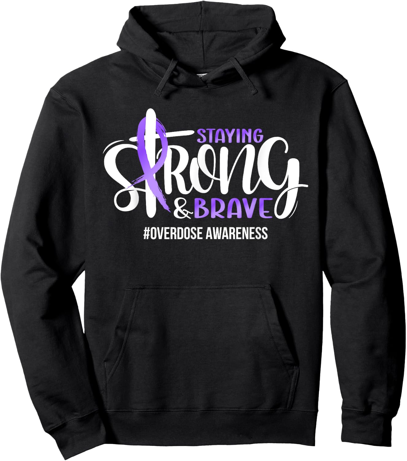 Overdose Warrior Quote Support Squad Overdose Awareness Hoodie - Hoodie | Black
