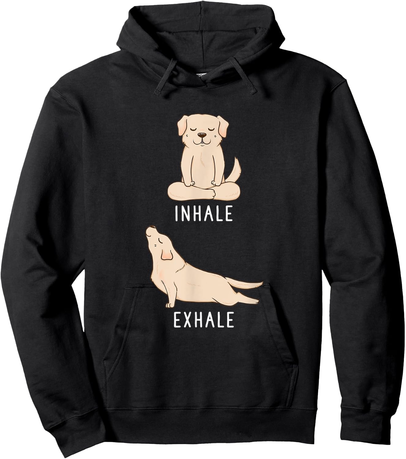 Inhale Exhale Labrador Retriever Funny Yellow Lab Dog Yoga Women Kids Hoodie - Hoodie | Black