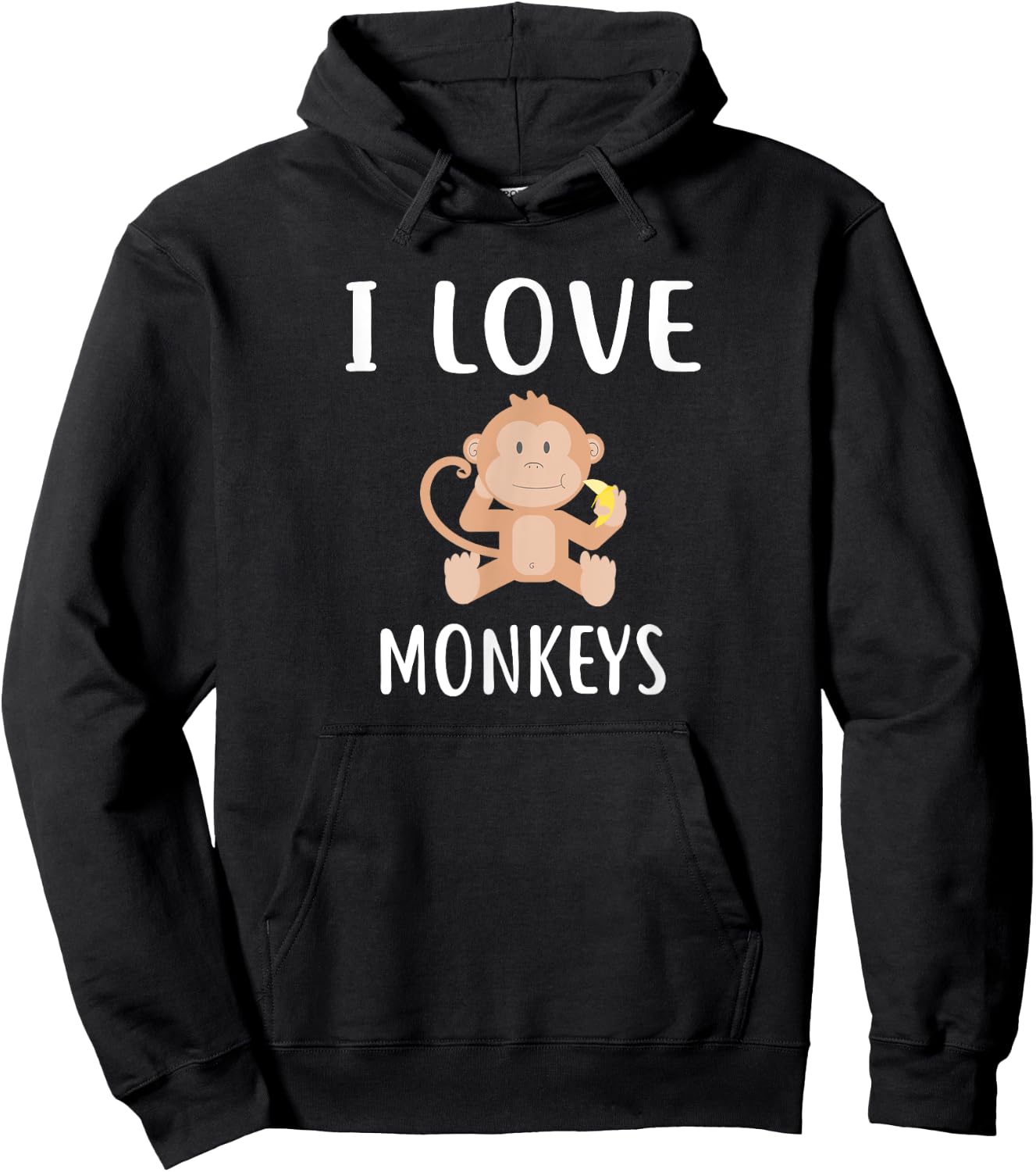 I Love MONKEYS Funny MONKEY Hoodie - Hoodie | Black